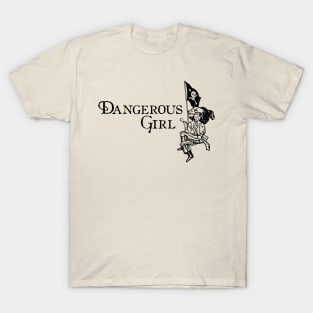 "Dangerous Girl" Female Pirate Engraving T-Shirt